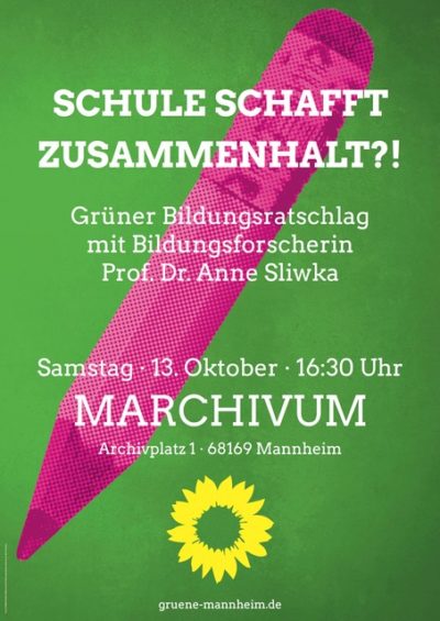 Bildungsratschlag „Schule schafft Zusammenhalt!?“ @ Großer Saal im Marchivum | Mannheim | Baden-Württemberg | Deutschland