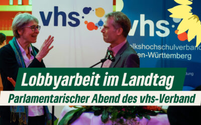 Lobbyarbeit im Landtag: Parlamentarische Abend des vhs-Verbands